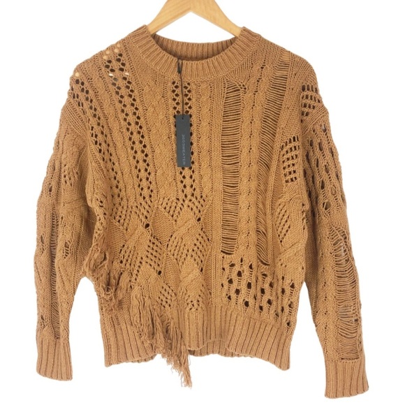 New with Tags 360 Cashmere Women’s Carmel Tenley Cable Knit Neutral Soft Sweater - Picture 3 of 16